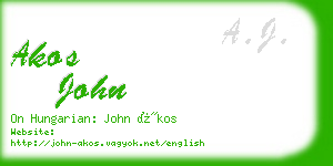 akos john business card